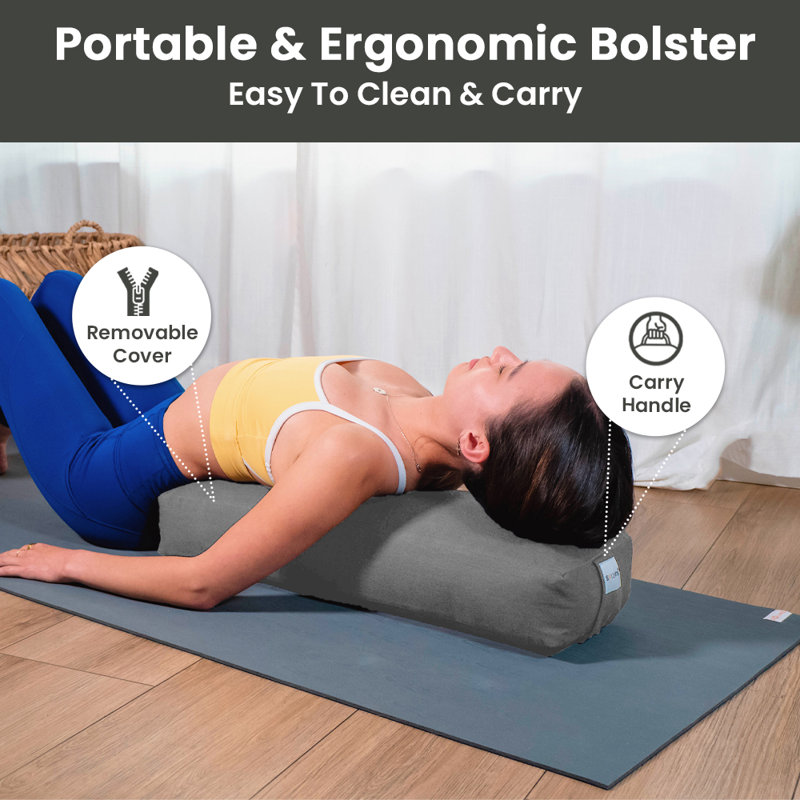 Pack of 2 | outlet Iyengar yoga round bolster Cushion covers | High quality cotton bolster cover | bolster with inner with zipper and handle